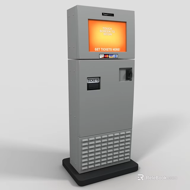 Modern Commercial Self Service Ticket Vending Machine With Screen Display And Ticket Dispenser 3d model 