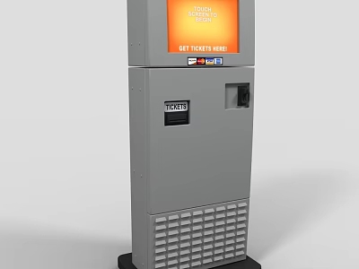 Modern Commercial Self Service Ticket Vending Machine With Screen Display And Ticket Dispenser 3d model