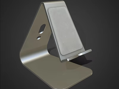 Sleek Metal Phone Stand With Stable Base And Non Slip Support Surface 3d model