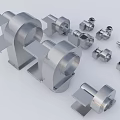Industrial Equipment Silver Metal Parts With Various Shapes And Mechanical Components