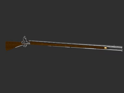 Retro American musket brown weapons history game art 3d model Retro American musket brown weapons history game art 3d model