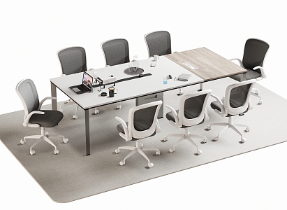 Modern Meeting Table and Chair Office Desk and Chair 3d model