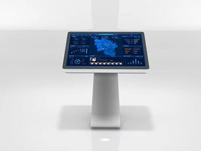 Interactive Standing Touchscreen Public Facility With Map Data And Information 3d model