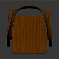 Modern Wooden Chair With Curved Backrest Armrests And Unique Leg Design