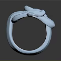 Contemporary Elegant Jewelry Ring With Unique Metallic Abstract Flowing Lines Design
