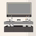 Modern Bathroom Vanity Cabinet With LED Mirror Sink And Storage Drawers