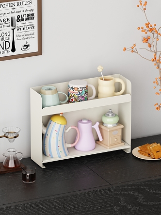 Water Cup Kettle Storage Rack 3d model