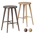 Modern Two Tone Wooden Bar Stools With Simple Design And Sturdy Legs For Kitchen