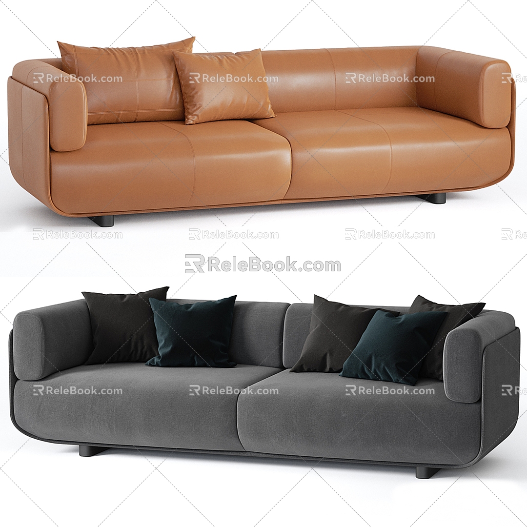 Modern double sofa 3d model