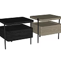 Modern Wooden Bedside Table With Drawer Black Legs And Wood Grain Design