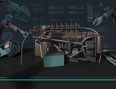 Engine Machinery Booth 3d model