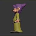 Playful Game and Movie Character With Purple Hat Green Coat Arms Outstretched Happy Expression