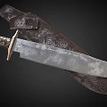 Handmade Vintage Style Decorative Knife With Ornate Handle And Leather Sheath
