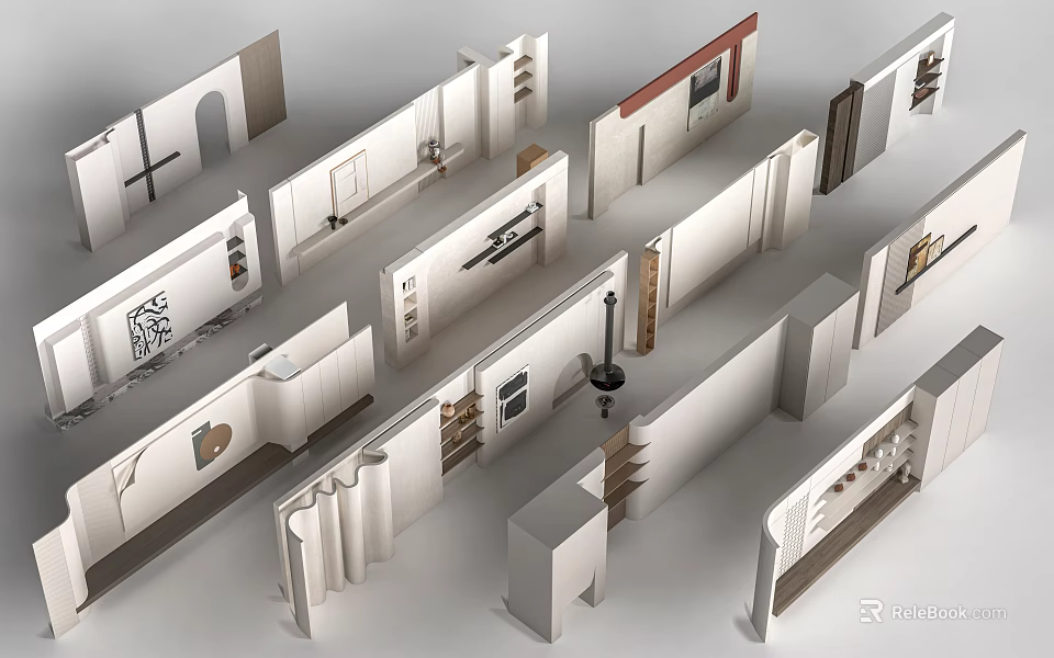 Stylish Modern Wall Panels For Home Interior With Decorative Patterns And Elegant Designs 3d model 