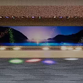 Modern Stage Design With Large Digital Backdrop Scenic Sunset And Colorful Light Projections