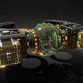 Creative Steampunk Style Decorative Ornament Set With Metal Glass Gears And Glowing Details