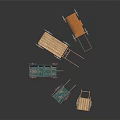 Vintage Wooden Vehicle Models With Green And Natural Wood Carts Carriages And Handcarts