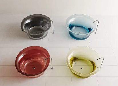 Bathtub Transparent Bathtub Acrylic Transparent Bathtub Transparent Glass Bathtub Integrated Bathtub Faucet 3d model
