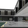 Modern Detached Villa Exterior Design With Swimming Pool And Large Glass Windows