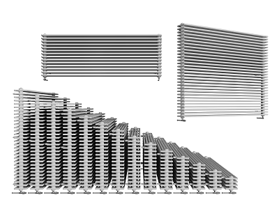 Different Types of Modern Radiators with Horizontal and Vertical Designs for Home Heating 3d model