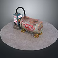 Industrial Fuel Tank With GCN Logo And Dispenser On Circular Concrete Base