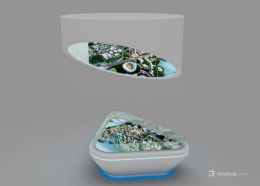Modern Commercial Equipment With Transparent Display Green Plants And Integrated Lighting 3d model 