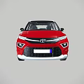 Red Modern SUV With Sleek Body Design And Front Grille Headlights