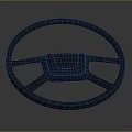 Modern Black Car Steering Wheel With Three Spokes And Central Hub 3d model