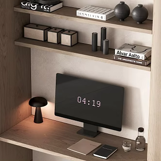 Office Supplies Computer Accessories Table Lamp Decoration Ornaments Books 3d model