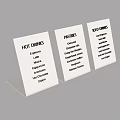 Decorative Display Set with Hot Drinks Pastries Iced Drinks Menu Cards for Cafe Table Decoration