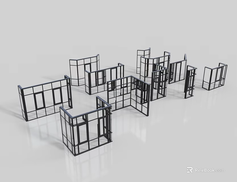 Contemporary Casement Windows With Multiple Architectural Frame Structures And Design Details 3d model 