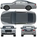 Elegant Gray Rolls Royce Coupe Featuring Black Wheels UK Plate And Two Door Design
