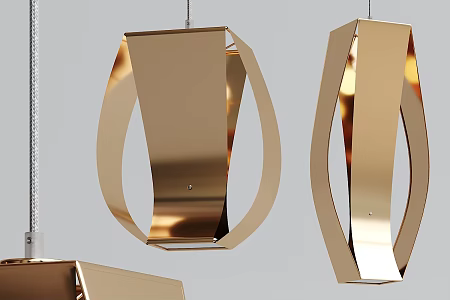 Modern shaped chandelier metal chandelier 3d model