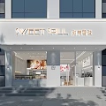 Bright Dessert Shop Interior With Display Cases Pastries And Large Windows 3d model