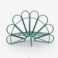 Unique Public Chairs With Floral And Apple Shaped Metal Structures In Green And Colorful Design
