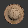 Light Brown Ceramic Sculpture With Dome Shaped Top Small Holes And Worn Base Plate