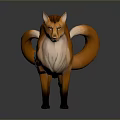 3D Orange Fox Character Model for Game and Movie Projects with Fluffy Tail 3d model