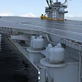 Aircraft Carrier Sailing On Sea Surface 3d model