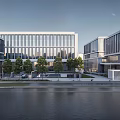 Modern Industrial Plant Exterior Design With Glass Curtain Walls Steel Frames And Landscaping Areas