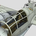 Vintage Fighter Aircraft with Propeller and Round Badges on Wings Gray Body and Classic Design