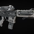 Modern BLACKCELL Assault Rifle With Gray Black Design Tactical Scope And Ventilated Handguard