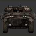 Military Armored Vehicle With Camouflage Design Six Wheels And Tactical Turret