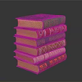 Stacked Books With Colorful Covers And Various Patterned Designs For Home 3d model