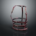 Durable Burgundy Leather Horse Harness With Adjustable Straps And Metal Buckles