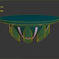 Biologically Inspired Blue Circular Device With Leaf Like Suspended Structure On Gray Background