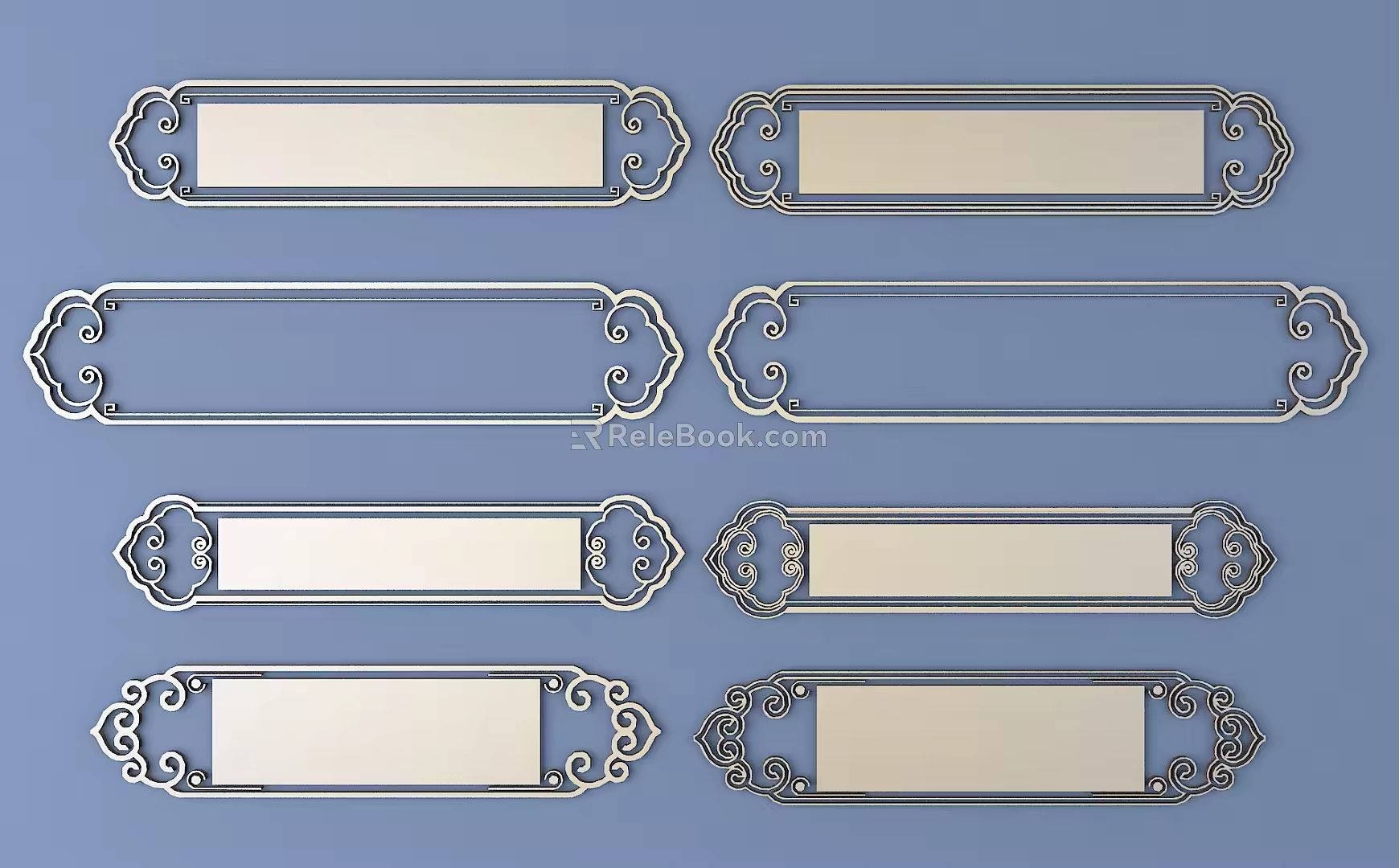 Chinese-style Metal Border Chinese-style Lace Ancient Pattern Chinese-style Element Pattern 3d model