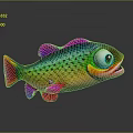 Vibrant Colorful Tropical Fish With Large Eyes Spotted Scales And Pink Fins