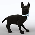 Black Cat 3D Model With Smooth Lines Detailed Ears Tail Viewed From Different Angles 3d model