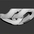 Silver Metallic Decorative Household Item With Intertwined Textured Structure And Shiny Finish