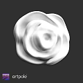White Rose Shaped Decorative Component With 3D Design And Smooth Surface